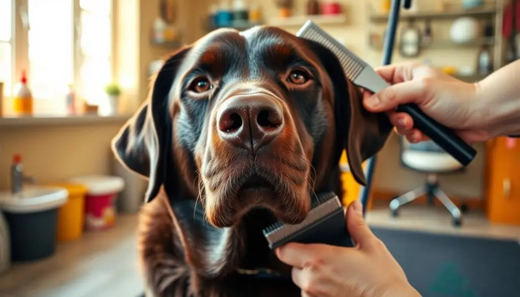 chocolate lab grooming