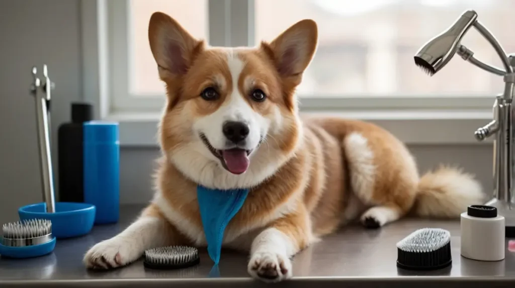 corgi husky mix grooming